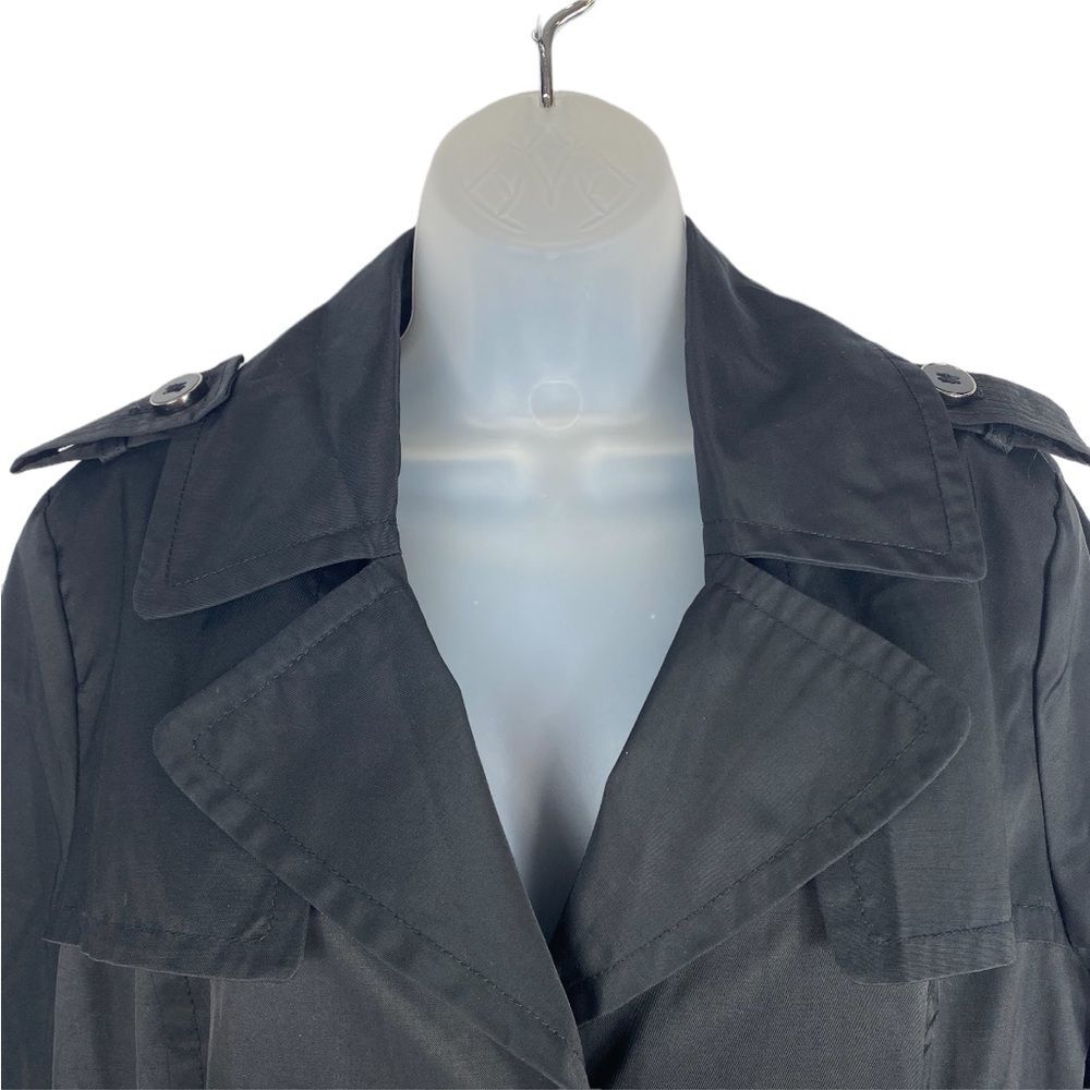 Kenneth Cole Black Trench Coat Sz L